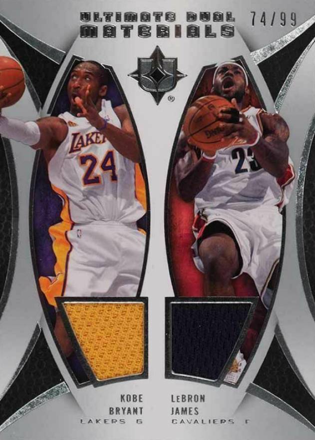 2007 Ultimate Collection Ultimate Dual Materials Kobe Bryant/LeBron James #BJ Basketball Card